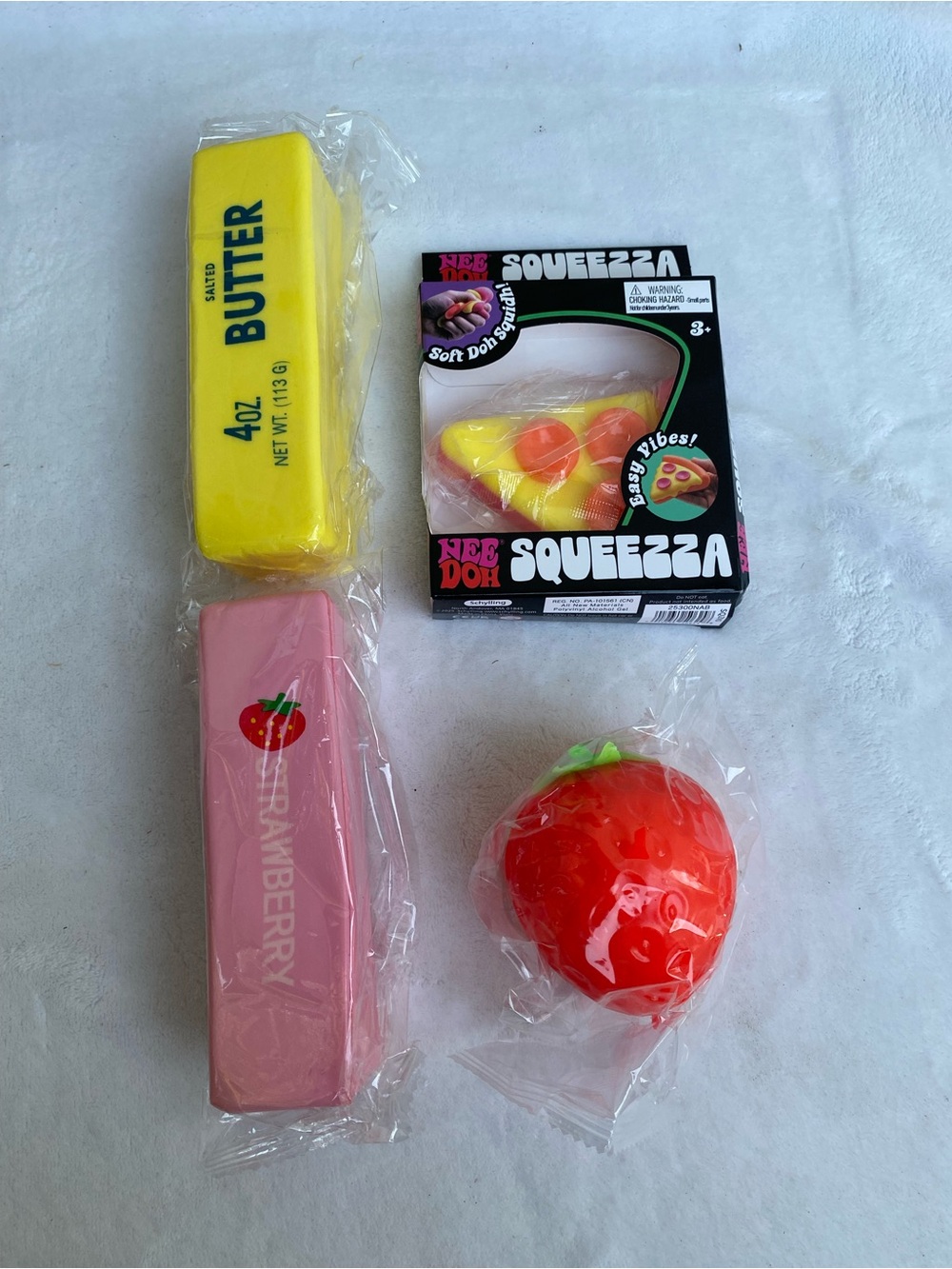 Butter .butter strawberrie .pizza.strawberry dumplings